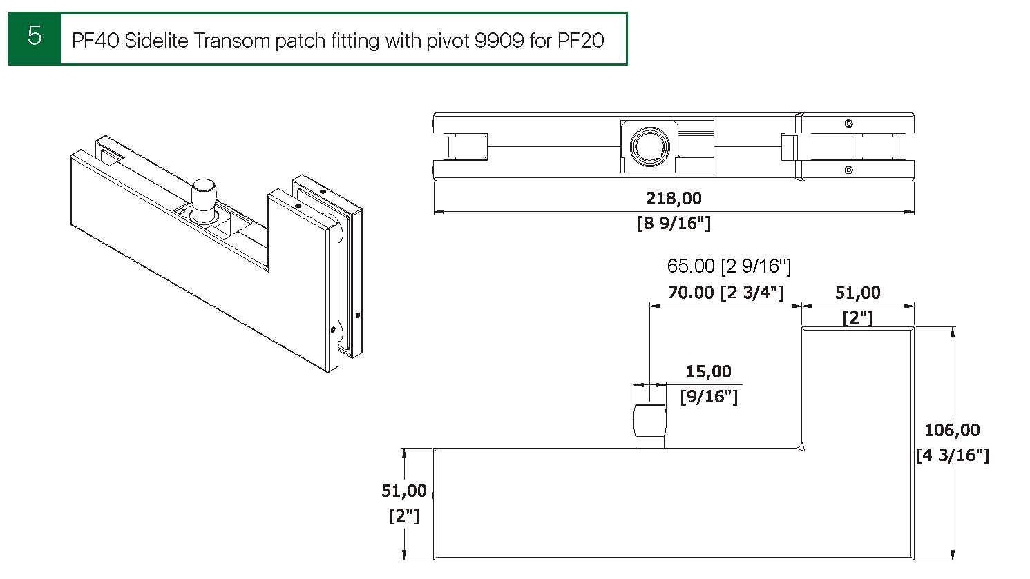 Patch Fitting PF40 Drawing